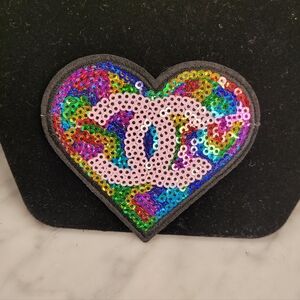 Fashion Glitter Raibow CC Butterfly Iron On Patch Set of 2